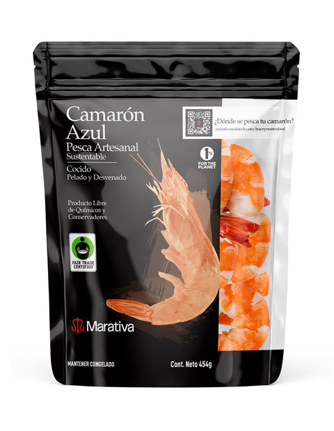 Camarón Cocido Azul Pelado Sin Cola 454gr