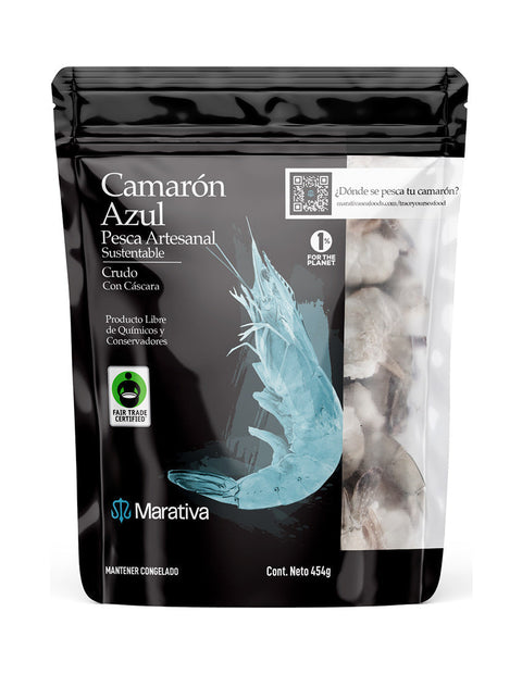 Camarón Azul Desvenado con Cola 454gr